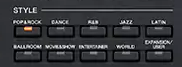 Style category buttons on PSR-SX900.